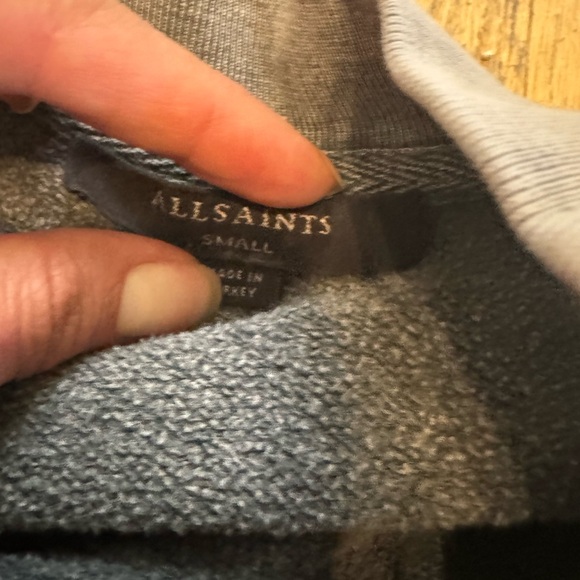 All Saints Unai washed grey cold shoulder sweatshirt S - Picture 2 of 3